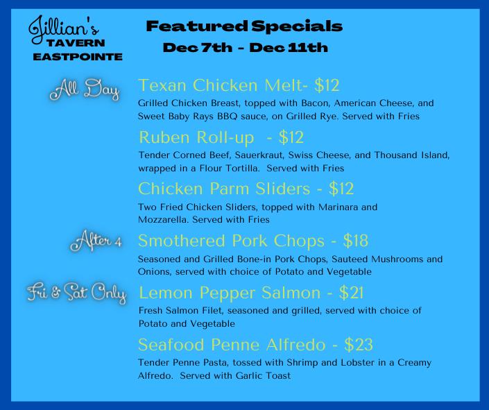 Jillian's Tavern Menu image 3